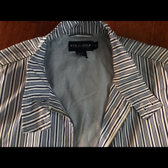 Polo Ralph Lauren Golf  Blue striped & chambray jacket men’s large - Picture 3 of 6